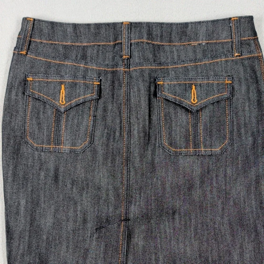 Rock & Republic Skirt Womens 27‎ Blue Denim Contrast Stitching Casual